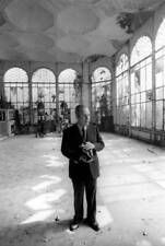 writer and poet Giorgio Bassani stops in one of abandoned and deca- 1970 Photo picture