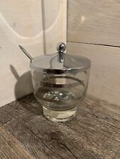 Sweet 'N Low Vintage Glass Jar Sugar Bowl with Chrome Lid and Stainless Spoon picture