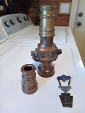 antique heavy brass fire nozzle 9 inches picture
