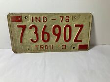 1976 Indiana Trailer License Plate (Vintage) picture
