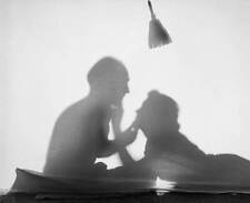 Romantic Couple Silhouetted in a Tent 1955 Old Photo - Rome, Italy: A real inter picture