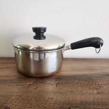 Vintage Revere Ware 1801 1 ½ Qt Copper Bottom Pot Stainless Steel Sauce Pan picture