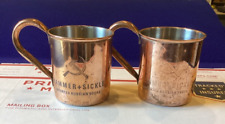 Set Of 2 Soviet Union Hammer & Sickle Copper Coated Vodka Cups picture