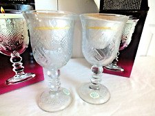 Avon pair pr HEART & DIAMOND FOSTORIA Loving Cup CANDLE holder vintage NIB NOS picture