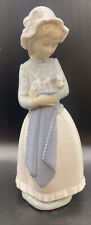 Vintage 1995 Lladro Nao #A210 Girl Holding Puppy in Blanket Porcelain Figurine picture