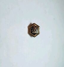 Vintage 10k Yellow Gold 1943 Alpha Chi Sigma Skull & Crossbones Fraternity Pin picture