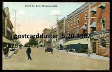 BRAMPTON Ontario Peel, old Postcard 1920s Queen Street. Stores picture