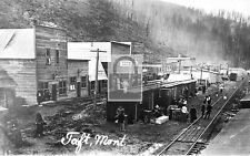 Street View Railroad Tracks Theatre Saloon Taft Montana MT Reprint Postcard picture