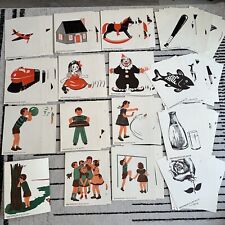 Vintage 1951 Beckley-Cardy Reading Readiness Cards LOOK HEAR TELL Sets picture