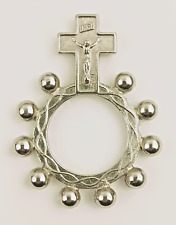 Vintage INRI Jesus Pocket Rosary Ring Made in Italy picture