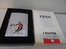 Zippo 1982 Skier Vintage Oil Lighter w/ Box picture