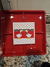 Vintage Ullman Co. Life Of The Party Christmas Ducks  Server & Trivet  picture