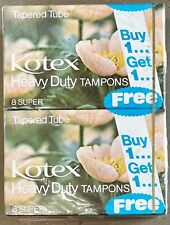 Pack of 2 Vintage 1976 Kotex 8 Super Tampons Factory Sealed Packages NOS picture