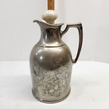 VTG 1917 Universal Landers Frary Clark Silver Plate Insulated Jug Glass Stopper picture