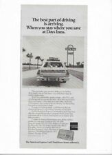 American Express Days Inn 1978 Old Vintage Print Advertisement picture