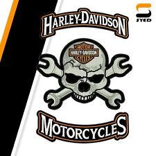 New Harley Davidson WILLIE G-Skull embroidery 3 pcs Sew on Patch Jacket Back picture