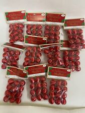Vintage 144 Unbreakable Red Satin Ball Decorations Christmas Ornaments MINI 25mm picture