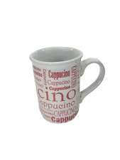 Gibson, CAPPUCCINO Coffee Mug Cup, Pink, Fun Fonts , White 12 Oz picture