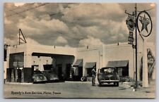 Speedy's Auto Service Station Plano Texas Texaco Coca Cola Sign 1949 Postcard picture