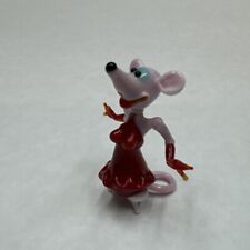 Adorable Miniature Glass Animal Figurine Mouse Rat in red dress picture