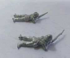 Two Small Silver Painted Pewter Figures - Snipers picture