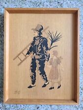Buchschmid & Gretaux (B&G) Marquetry, German wood inlay, Chimney Sweep with Girl picture