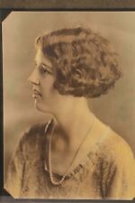  Antique 1920s Tinted Studio Portrait Photo Girl in Pearls Sioux Falls SD Framed picture