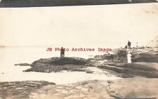 Washington Coast? RPPC, People Walking on Coastline, Spokane WA Postmark picture