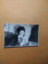 Vintage Photo Black And White Young Woman Reading Nazi Book WWII picture