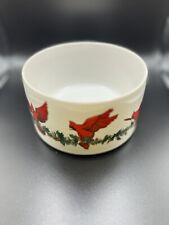 Vintage Inarco Christmas Red Cardinal Bird Ceramic Bowl RARE C2 picture