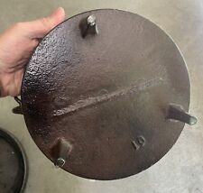 Antique 3 Footed Camp Dutch Oven 10 IN Gate Mark Cast Iron Pot picture
