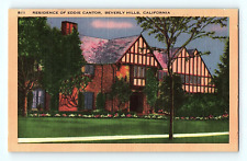 Residence of Eddie Cantor Beverley Hills California Celebrity Home Postcard E1 picture