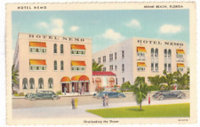 1934 PC: Street View of Hotel Nemo – Miami Beach, Florida - Autos picture