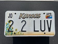 KANSAS LICENSE PLATE VANITY PERSONALIZED 2 2 LUV 2 TO LOVE picture