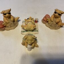 4pc Lot Pigsville by Ganz Beach Time Fun Figurines 1992-1993 picture