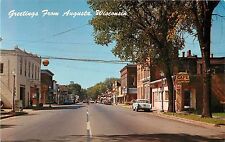 c1950s Main Street - Greetins From Augusta, Wisconsin Postcard picture