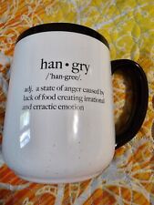 10 Ten Strawberry Street HANGRY Angry Coffee Cup Mug White black  Rare picture