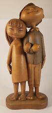 Anri 1950's Hafner - Happy Couple - Happy Children Wood Carved Figurine picture