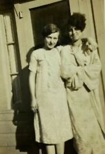 Two Women Hugging Curly Hair B&W Photograph 2.75 x 4.5 picture