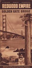 1939 Vintage SAN FRANCISCO Travel Guide Brochure - Redwood Empire - Golden Gate picture