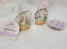 Vintage Hallmark 2001 Easter Basket 2 Ornaments Bashful Bunny And Lovey Lamb picture