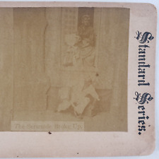 Black Woman Fending Off Serenade Stereoview c1890 African American Antique B1110 picture