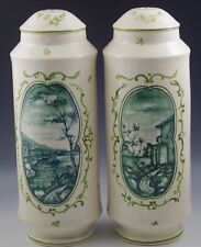 ITALY SET OF 2 LAMPS ANTIQUE GBV NOVE MADE ITALIAN SCENERY TOILE #4 picture
