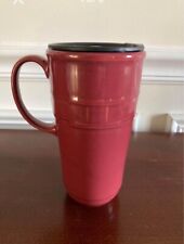 Longaberger Woven Traditions Pottery Paprika Coffee Travel Mug With Lid picture