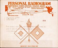 US Army Signal Corps  Radiogram Message to MOM 1934 Ft Mills Philippine Islands picture