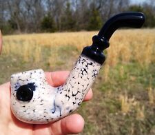 MarbleGlass Classic Styled Glass Bent Apple Sherlock Tobacco Pipe picture
