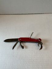 Vintage Hilti Colonial Prov USA Red Swiss Army Pocket Knife 4 Blades Corkscrew picture