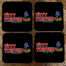 Titty Twister Bar Coaster Set of 4 - Home bar Wood Pub coaster mats picture