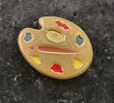 Small Artist Painter Palette Paint gold tone Lapel Badge Hat Vest Pin Souvenir picture