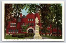 c1920s Spaulding High School Robert Burns Monument Barre Vermont VT Postcard picture